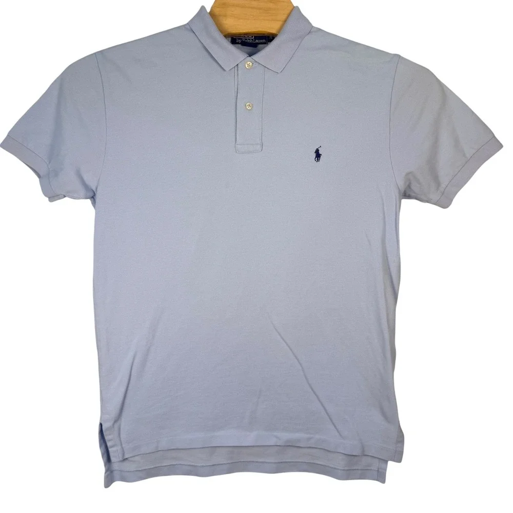 Polo Ralph Lauren Polo Shirt Mens M Light Blue Cotton Classic Golf Pony Preppy